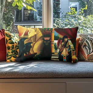 Ägyptische Königin Cat Dragon Lendenkissen