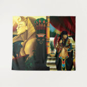 Ägyptische Königin Cat Dragon Wandteppich (Vorderseite (Horizontal))