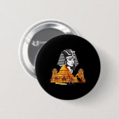 Ägyptische Königin Kleopatra Kopf Pyramid Ancient Button (Vorne & Hinten)