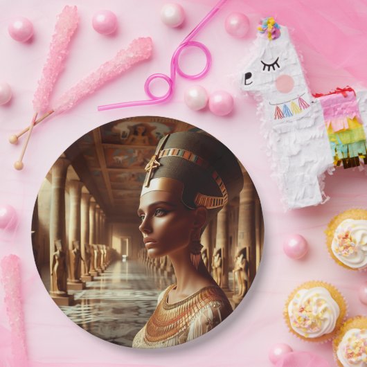 Ägyptische Königin Majestic Art: Altes Königtum Go Pappteller (Party)