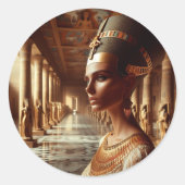Ägyptische Königin Majestic Art: Altes Königtum Go Runder Aufkleber (Vorderseite)