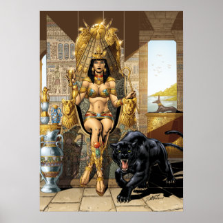 Ägyptische Königin mit Panther Poster