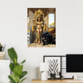 Ägyptische Königin mit Panther Poster (Heimbüro)