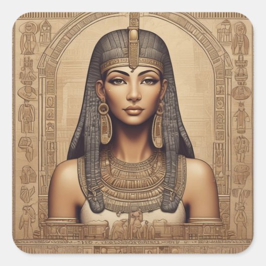 Ägyptische Königin Quadratischer Aufkleber (Vorderseite)