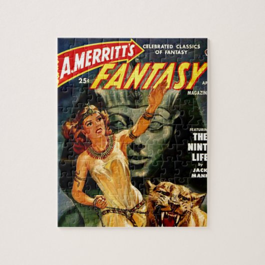 Ägyptische Königin und ihr Löwe Puzzle (Vertikal)