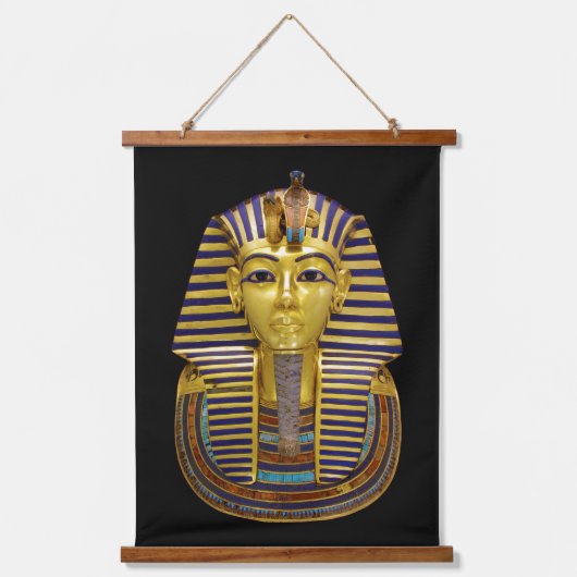 Ägyptische Königliche Goldene Maske Wandteppich Mit Holzrahmen (Vorderseite)