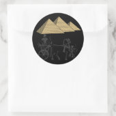 Ägyptische Krieger- und Gizeh-Pyramiden Runder Aufkleber (Tasche)