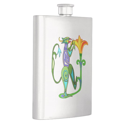 Ägyptische Kunst mit Lotus-Blume Flachmann (Rechts)