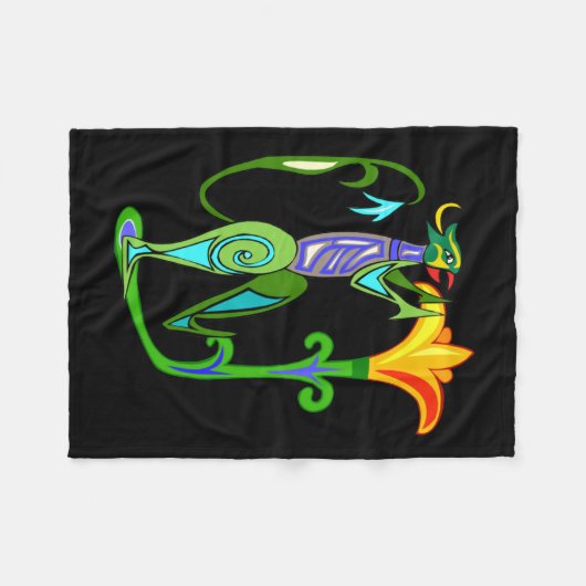Ägyptische Kunst mit Lotus Blume Fleece Blanket (Vorderseite (Horizontal))