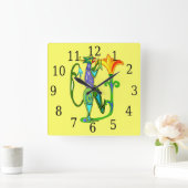 Ägyptische Kunst mit Lotus Blume Square Uhr (Zuhause)