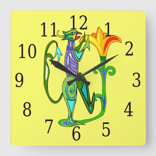 Ägyptische Kunst mit Lotus Blume Square Uhr (Vorderseite)