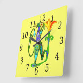 Ägyptische Kunst mit Lotus Blume Square Uhr (Winkel)