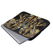 Ägyptische Kunst traditionelle Goldgrenze schaffen Laptopschutzhülle (Vorne Knopf)