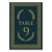 Ägyptische Laurel & Goldgrenze - bearbeitbar Tischnummer (Vorderseite)