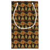 Ägyptische Lotus Blume Muster Schwarze kleine Gesc Geschenktüte (Rückseite)