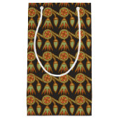 Ägyptische Lotus Blume Muster Schwarze kleine Gesc Kleine Geschenktüte (Vorderseite)