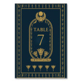 Ägyptische Marine Gold Ankh & Lotus - bearbeitbar Tischnummer (Vorderseite)