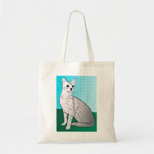 Ägyptische Mau-Katze - Aqua-Hintergrund Tragetasche