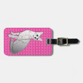 Ägyptische Mau-Katze - fuchsienrosa Hintergrund Gepäckanhänger (Vorderseite horizontal)