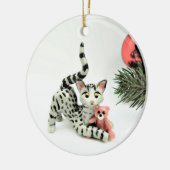 Ägyptische Mau Katze Grau Keramik Ornament (Links)