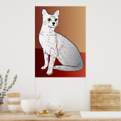 Ägyptische Mau-Katze - Hintergrund aus Bronze Poster (Küche)