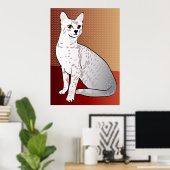 Ägyptische Mau-Katze - Hintergrund aus Bronze Poster (Heimbüro)