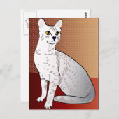 Ägyptische Mau-Katze - Hintergrund aus Bronze Postkarte (Vorne/Hinten)