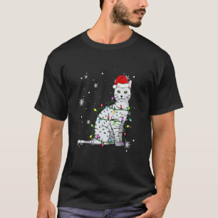 Ägyptische Mau-Katze Weihnachtslichter Weihnachtsk T-Shirt