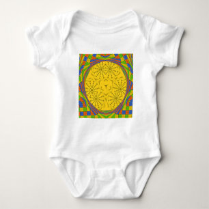 Ägyptische Motif Art Print Checkered Frame Design Baby Strampler