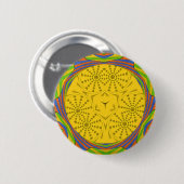 Ägyptische Motif Art Print Checkered Frame Design Button (Vorne & Hinten)