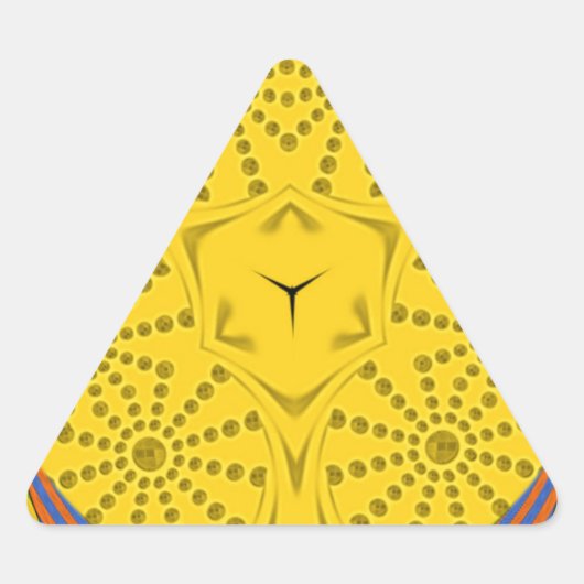 Ägyptische Motif Art Print Checkered Frame Design Dreieckiger Aufkleber (Vorderseite)