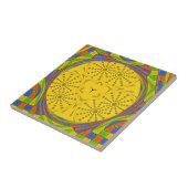 Ägyptische Motif Art Print Checkered Frame Design Fliese (Seite)