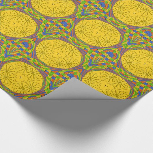 Ägyptische Motif Art Print Checkered Frame Design Geschenkpapier (Ecke)