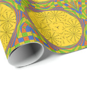 Ägyptische Motif Art Print Checkered Frame Design Geschenkpapier (Rolleneckpunkt)