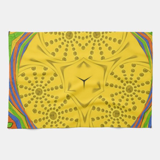 Ägyptische Motif Art Print Checkered Frame Design Handtuch (Horizontal)