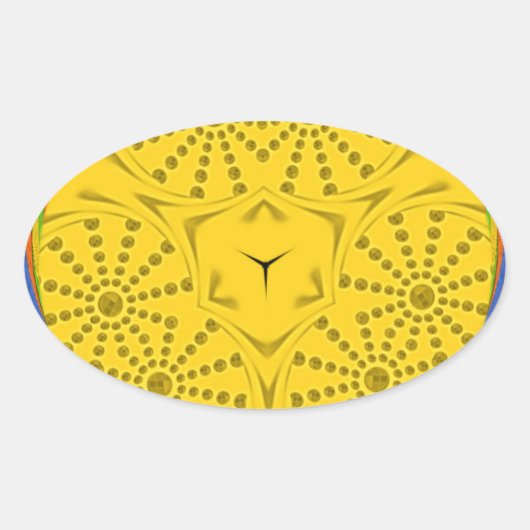 Ägyptische Motif Art Print Checkered Frame Design Ovaler Aufkleber (Vorderseite)