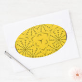 Ägyptische Motif Art Print Checkered Frame Design Ovaler Aufkleber (Umschlag)