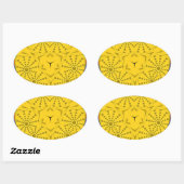 Ägyptische Motif Art Print Checkered Frame Design Ovaler Aufkleber (Blatt)