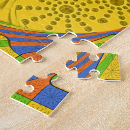 Ägyptische Motif Art Print Checkered Frame Design Puzzle (Seite)