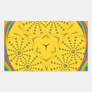 Ägyptische Motif Art Print Checkered Frame Design Rechteckiger Aufkleber