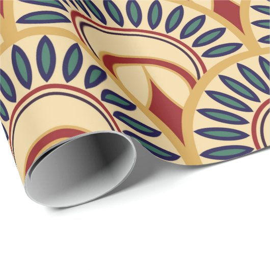 Ägyptische Motif-Fischskalen Nahtloses Muster Geschenkpapier (Rolleneckpunkt)