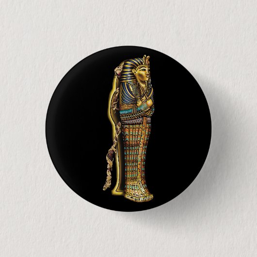 Ägyptische Mumie in Sarcophagus, Horror, Halloween Button (Vorderseite)