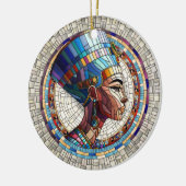 Ägyptische Nefertiti - Mosaikkunst Keramik Ornament (Links)