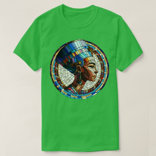Ägyptische Nefertiti-Mosaikkunst T-Shirt (Design vorne)