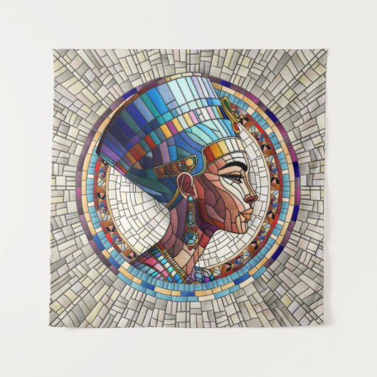 Ägyptische Nefertiti - Mosaikkunst Wandteppich (Vorderseite)