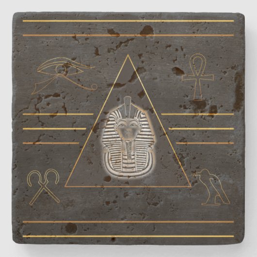 Ägyptische Pharao Hieroglyphen Steinuntersetzer (Vorderseite)