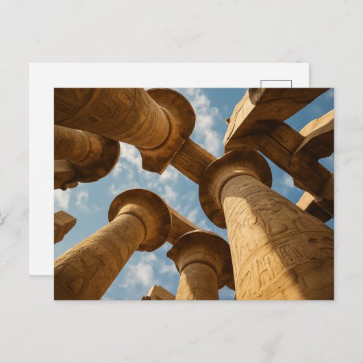 Ägyptische Postcard Majestic Temple Columns Postkarte (Vorne/Hinten)