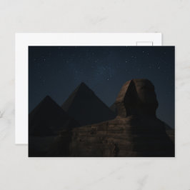 Ägyptische Postcard Sphinx Pyramids Night Sky Postkarte