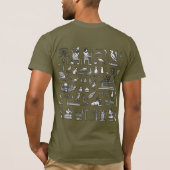 Ägyptische Pyramide Hieroglyphen Grafik Männer T-Shirt (Rückseite)