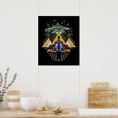 Ägyptische Pyramiden-Alien Space Annunaki Verschwö Poster (Küche)